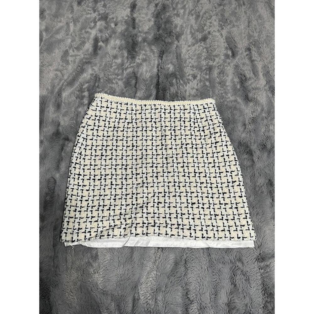 INC Tweed Mini Skirt Black & White Textured – Size S